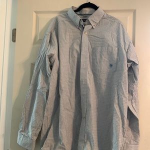 Blue and white Ariat Button Down Shirt L